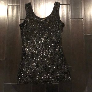 Black sequin mini dress